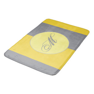Light Yellow And Soft Grey Customise Bath Mat