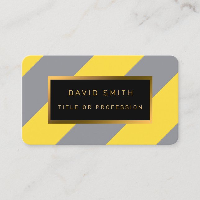 Light Yellow And Soft Grey Customise Business Card (Front)
