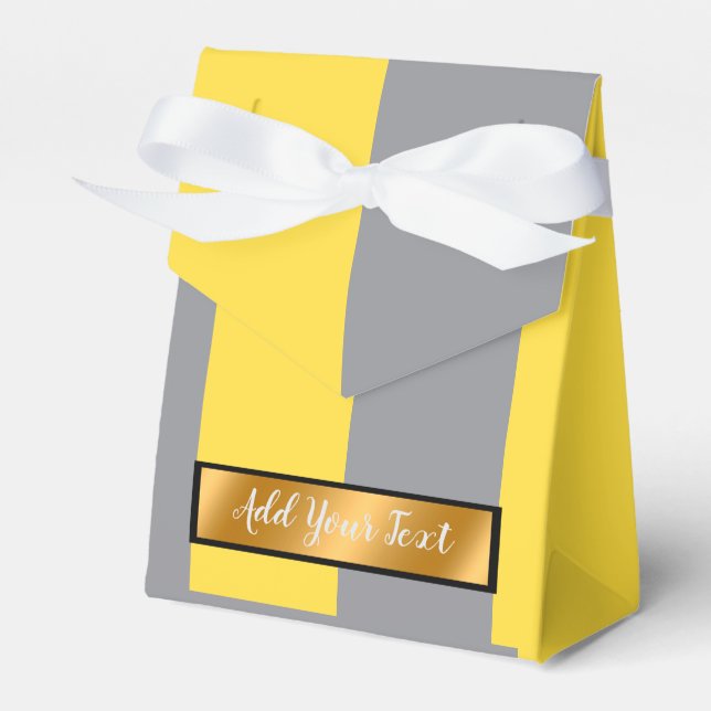 Light Yellow And Soft Grey Customise Favour Box (Front Side)