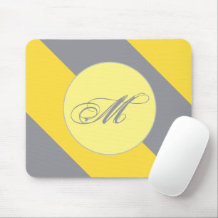 Light Yellow And Soft Grey Customise Mouse Pad