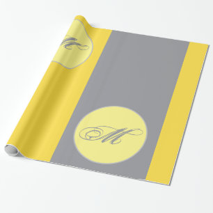 Light Yellow And Soft Grey Customise Mug Wrapping Wrapping Paper