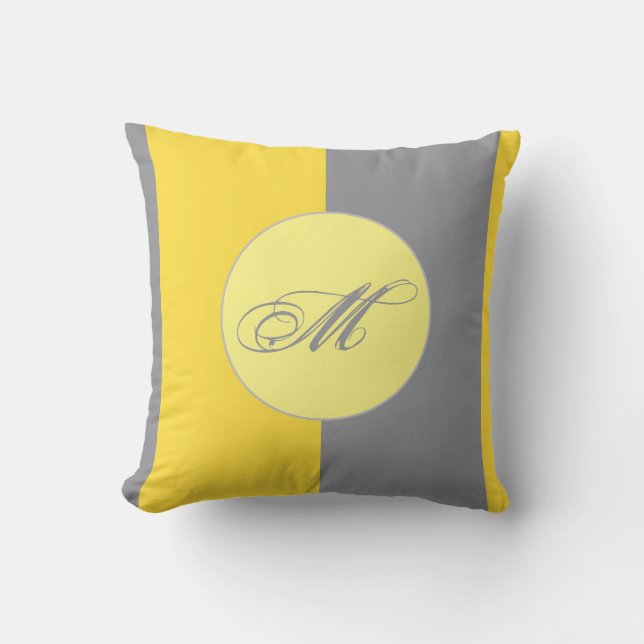 Light Yellow And Soft Grey Customise Throw Pillow (Front)