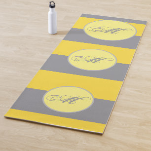 Light Yellow And Soft Grey Customise Yoga Mat