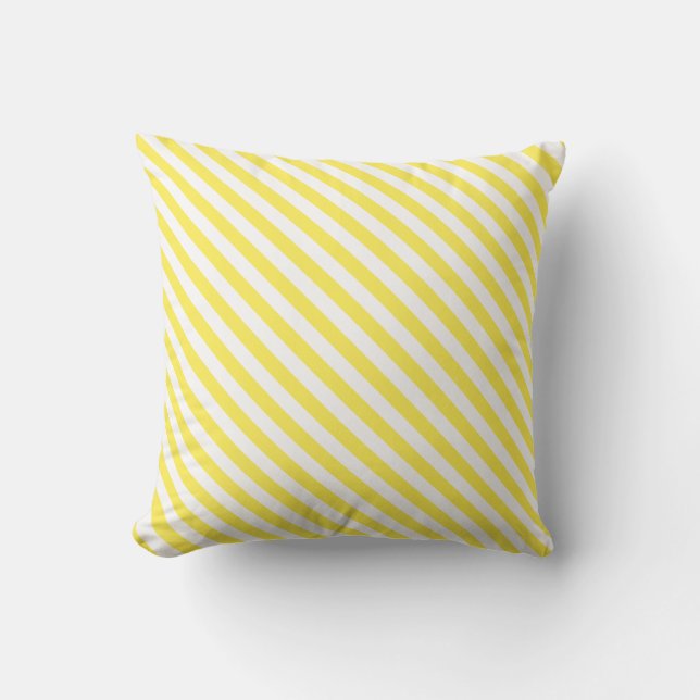 Light Yellow and White Stripes on a Pillow (Front)