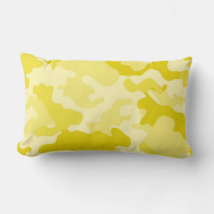Light Yellow Camo Lumbar Pillow