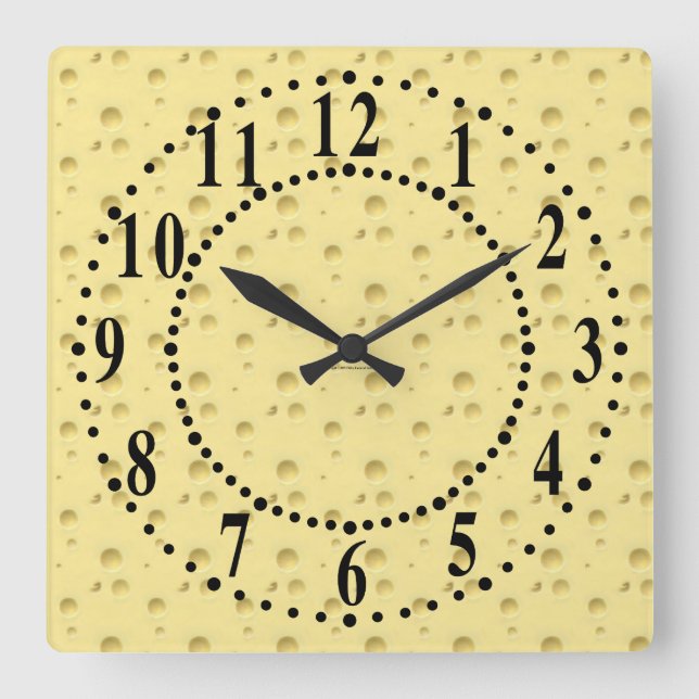 Light Yellow Cheese Look Wall Clock (Front)