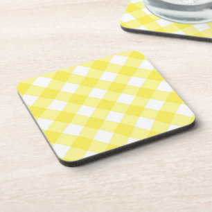 Light Yellow Classic Gingham Pattern Coaster