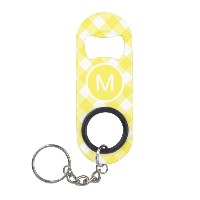 Light Yellow Classic Gingham Pattern Monogram (Front)