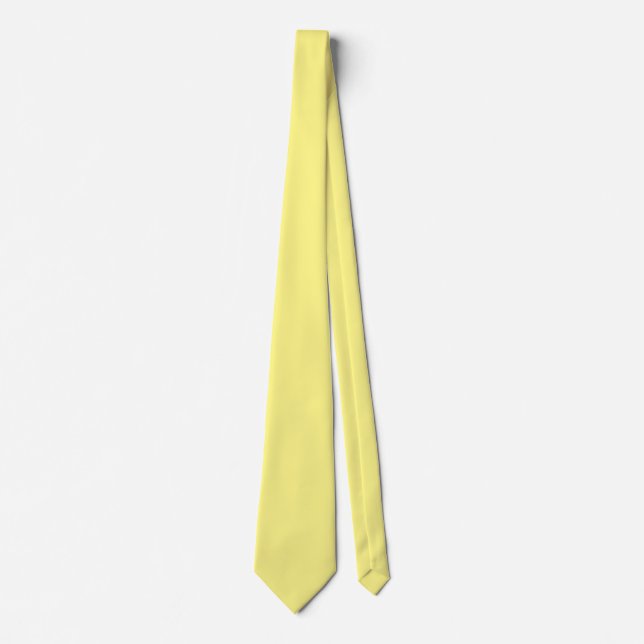 Light Yellow FFF888 Colour with Add a Name Option Tie (Front)