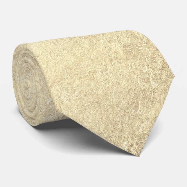 Light Yellow Gold Crinkle Wedding Neck Tie (Rolled)