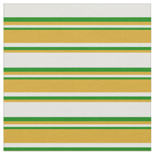 Light Yellow, Goldenrod & Green Coloured Pattern Fabric