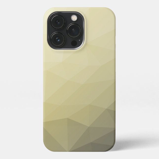 Light yellow grey ombre mesh pattern Monogram iPhone Case (Back)