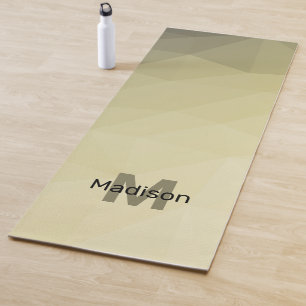 Light yellow grey ombre mesh pattern Monogram Yoga Mat