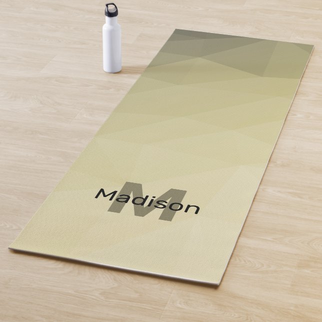 Light yellow grey ombre mesh pattern Monogram Yoga Mat (In Situ)