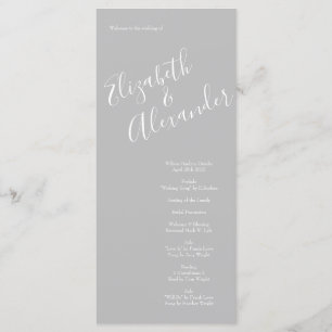 Light Yellow & Grey Rose Floral Wedding Programs Menu