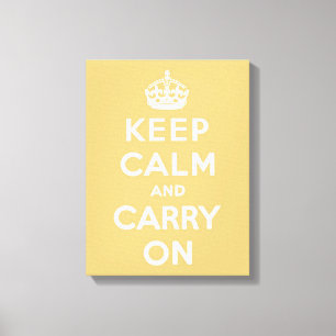 Light Yellow Keep Calm Canvas Print