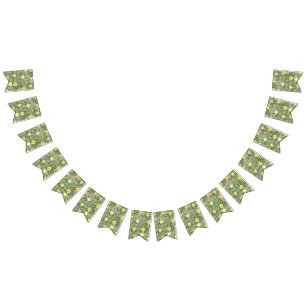 Light Yellow & Khaki Ecru Rose Floral Wedding Bunting