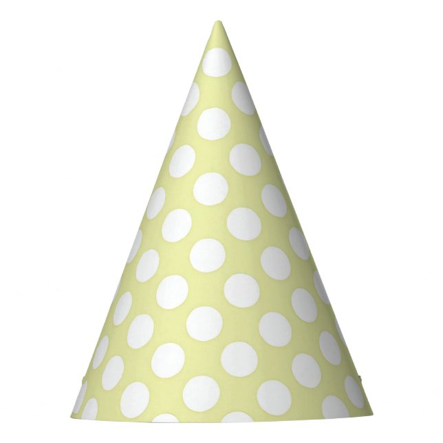 Light Yellow on White Polka Party Hat (Front)