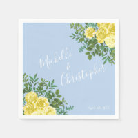 Light Yellow & Pale Blue Rose Floral Wedding