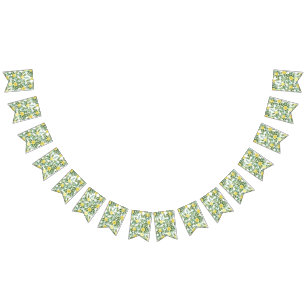 Light Yellow Pastel Peony & Rose Floral Wedding Bunting