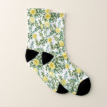 Light Yellow Pastel Peony & Rose Floral Wedding Socks<br><div class="desc">Beautiful Light Yellow Pastel peony & rose floral wedding invitations with abundant greenery.  Perfect for a floral theme or traditional white wedding in the Spring or Summer.  Customise the colour and text to make this wedding invite your own!</div>