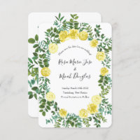 Light Yellow Peony Rose Floral Wedding Save Date