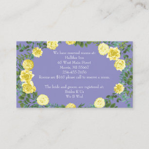 Light Yellow Periwinkle Blue Wedding Enclosure Card