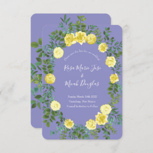 Light Yellow & Periwinkle Blue Wedding Save Date Invitation