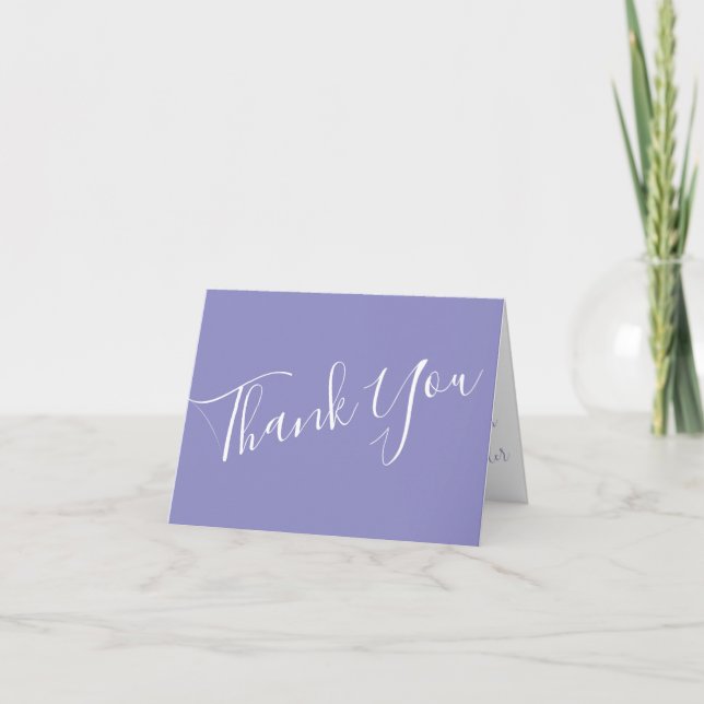 Light Yellow & Periwinkle Blue Wedding Thank You Card (Front)