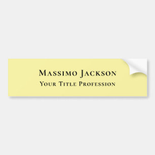 Light Yellow Plain Elegant Professional Modern Bumper Sticker