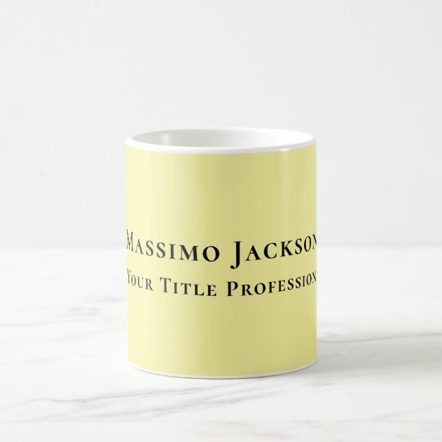 Light Yellow Plain Elegant Professional Modern Coffee Mug (Center)