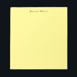 Light Yellow Plain Elegant Professional Modern Notepad<br><div class="desc">Simple,  modern,  minimalist design for companies. This template can be customised to meet all professional occupations.</div>