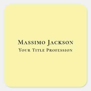 Light Yellow Plain Elegant Professional Modern Square Sticker