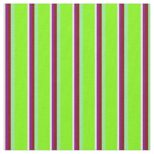 Light Yellow, Purple, Maroon, Light Green & Green Fabric (Close Up)