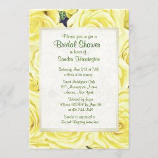 Light Yellow Rose Floral Bridal Shower Invitation