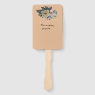 Light yellow rose on earth colour background napki hand fan