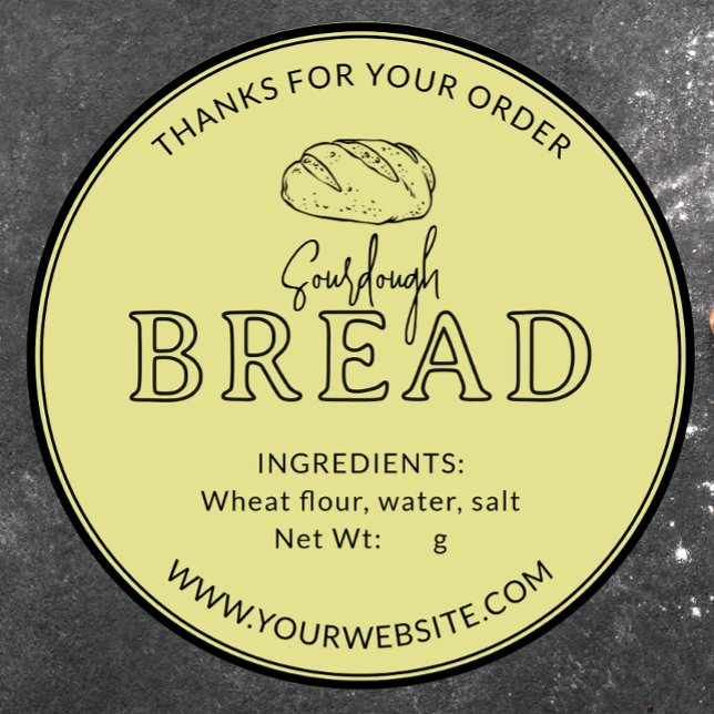 Light Yellow Sourdough Bread Thank You Sticker (Creator Uploaded)