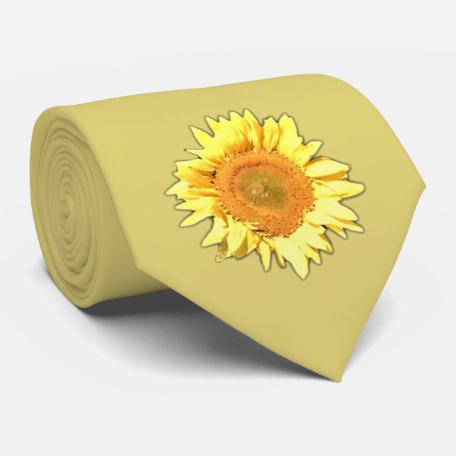 Light Yellow Sunflower Tie (Rolled)