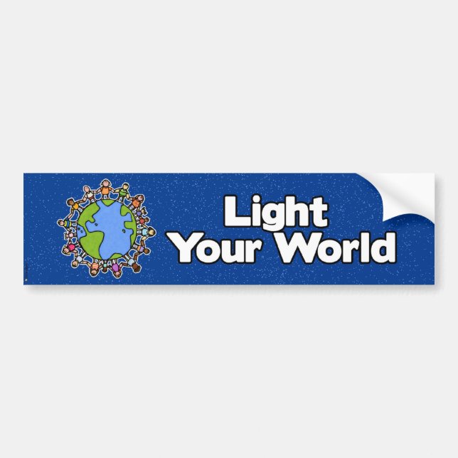 light your world bumper sticker (Front)