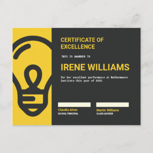 Lightbulb Academic Certificate Postcard