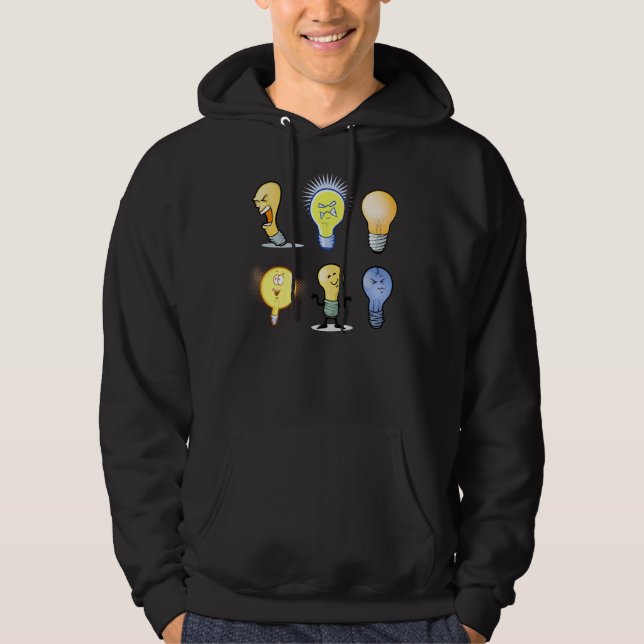 Lightbulb Characters Mens Hoodie (Front)