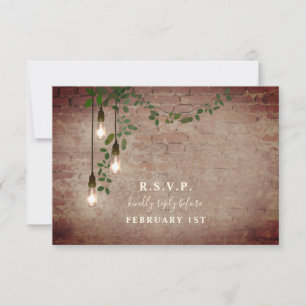 Lightbulb Greenery Garland Brick Wedding RSVP