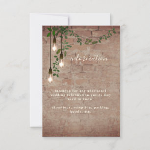 Lightbulb Greenery Garland Wedding Information Invitation