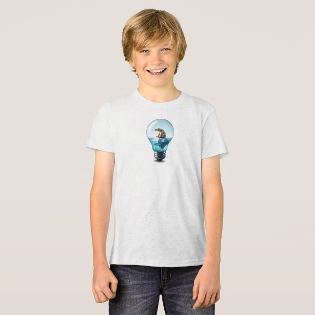 Lightbulb Iceberg - Polar Bear in a Lightbulb Tri-Blend Shirt (Front Full)