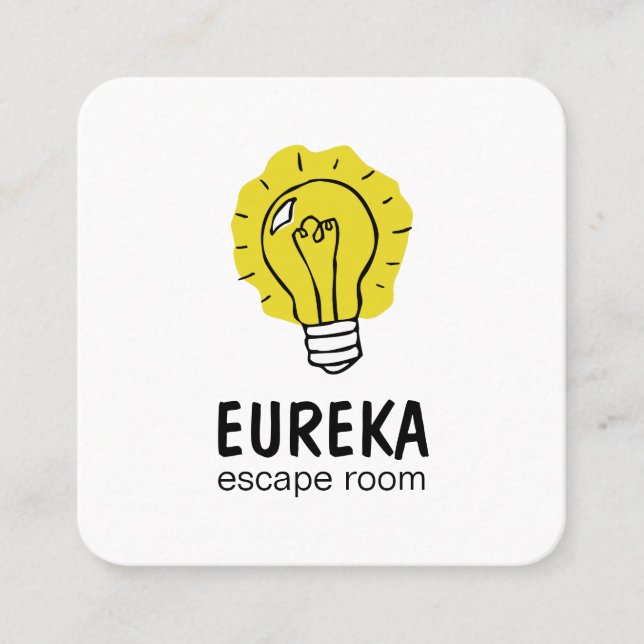 Lightbulb idea square business card (Front)