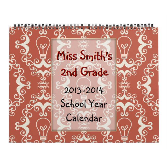 Lightbulb Lg School Year Calendar with lined pages (Cover)