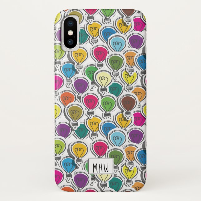 Lightbulb Pattern custom monogram phone cases (Back)