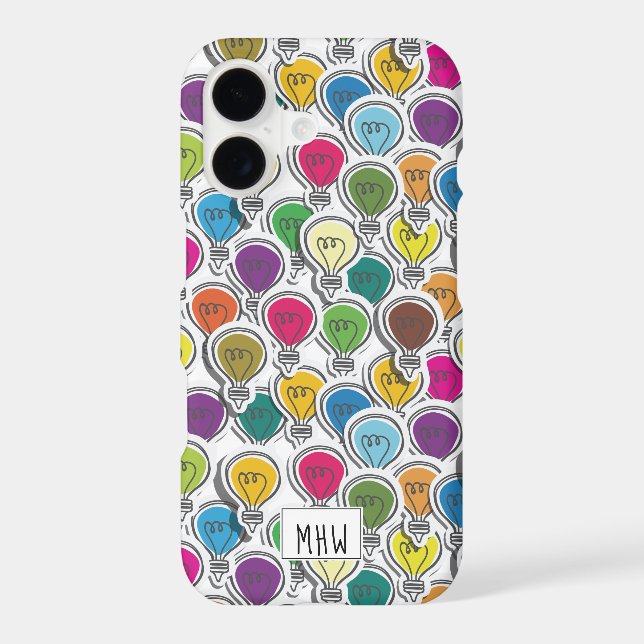Lightbulb Pattern custom monogram phone cases (Back)