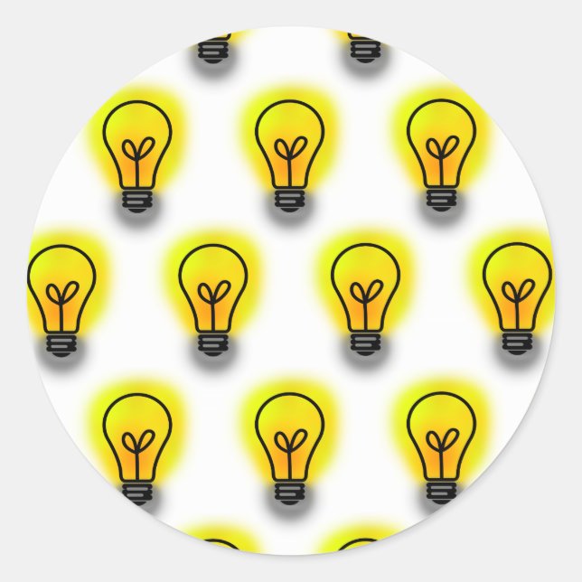 Lightbulbs Classic Round Sticker (Front)