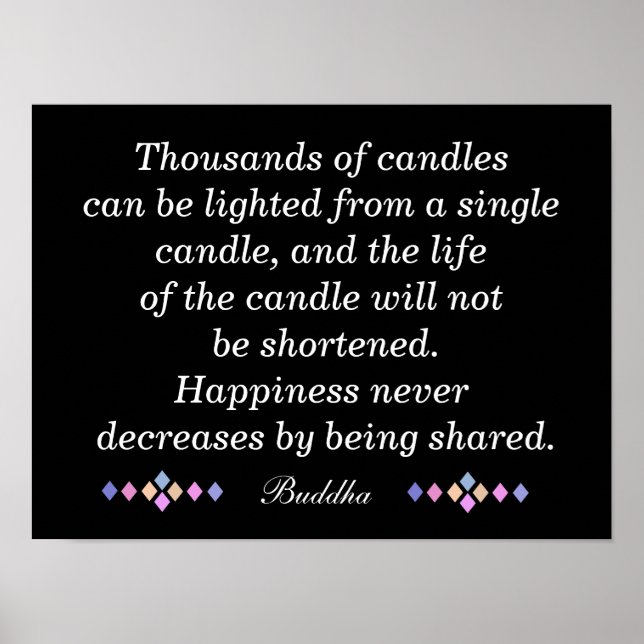 Lighted Candle - Buddha quote - Print (Front)
